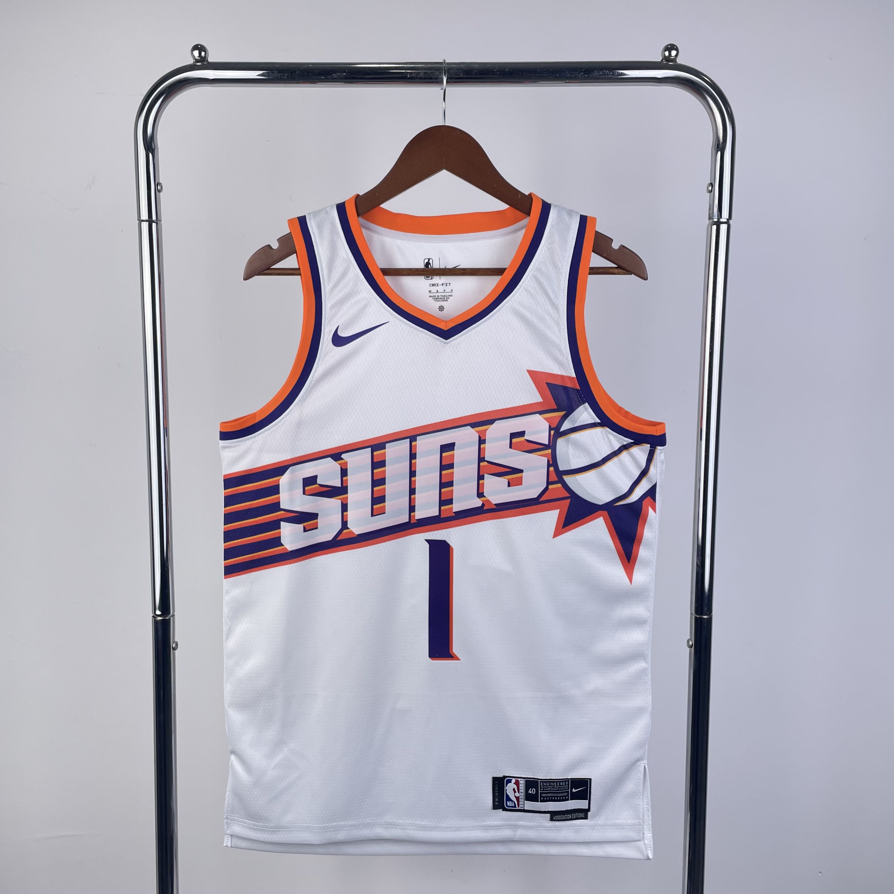 Men Phoenix Suns 1 Devin Booker White Season Nike 2024 NBA Jersey